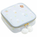Japan San-X Square Cosmetics Pouch - Chairoikoguma / Dandelions and Twin Hamsters - 1