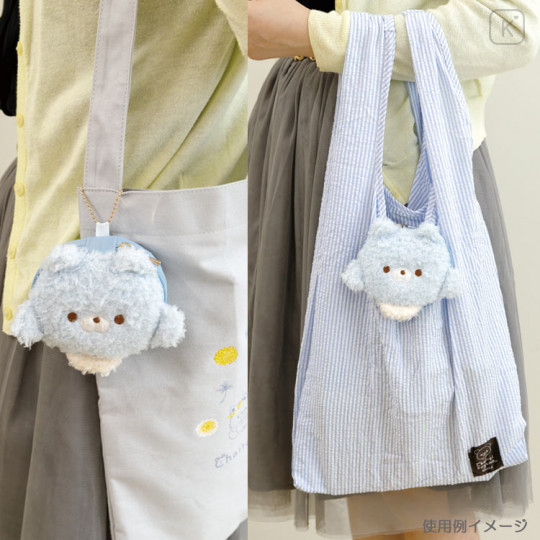 Japan San-X Eco Shopping Bag - Blue Wolf / Dandelions and Twin Hamsters - 3