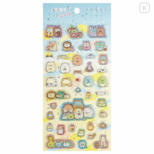 Japan San-X Glitter Clear Sticker - Sumikko Gurashi / Animal - 1