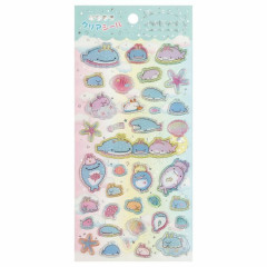 Japan San-X Glitter Clear Sticker - Jinbesan to Umiusagi