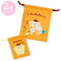 Japan Sanrio Drawstring Bag Set - Pompompurin / Team Pudding - 1