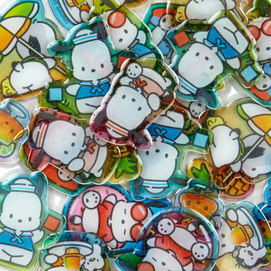 Japan Sanrio Summer Sticker - Pochacco : Clear - 3
