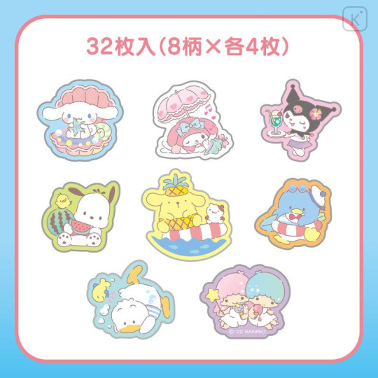Japan Sanrio Summer Sticker - Sanrio Characters : Clear - 4