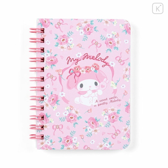 Japan Sanrio B7 Notebook - My Melody / Flower - 1