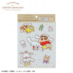 Japan Sanrio × Crayon Shinchan Big Clear Sticker - Cinnamoroll / Matching