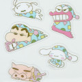 Japan Sanrio × Crayon Shinchan Big Clear Sticker - Cinnamoroll / Pajamas - 3
