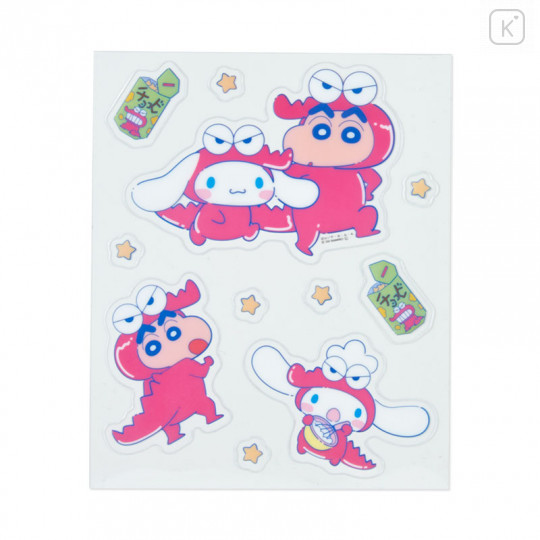 Japan Sanrio × Crayon Shinchan Big Clear Sticker - Cinnamoroll / Chocobi - 2