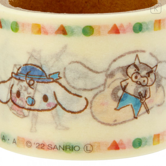 Japan Sanrio × Crayon Shinchan Washi Paper Masking Tape - Cinnamoroll / Matching - 3