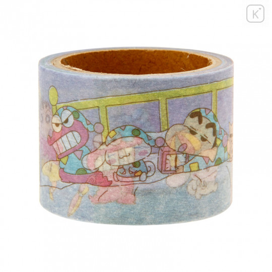 Japan Sanrio × Crayon Shinchan Washi Paper Masking Tape - Cinnamoroll / Pajamas - 2