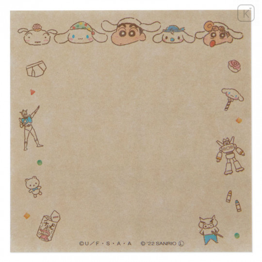 Japan Sanrio × Crayon Shinchan Tack Memo - Cinnamoroll / Beige - 3