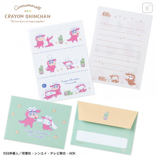 Japan Sanrio × Crayon Shinchan Mini Letter Set - Cinnamoroll / Chocobi - 1