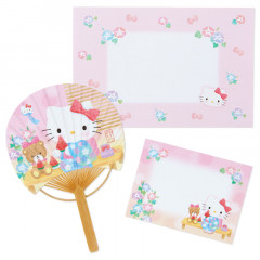 Japan Sanrio Summer Card with Bamboo Fan - Hello Kitty
