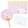 Japan Sanrio Summer Card with Bamboo Fan - Hello Kitty - 2