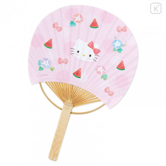 Japan Sanrio Summer Card with Bamboo Fan - Hello Kitty - 4