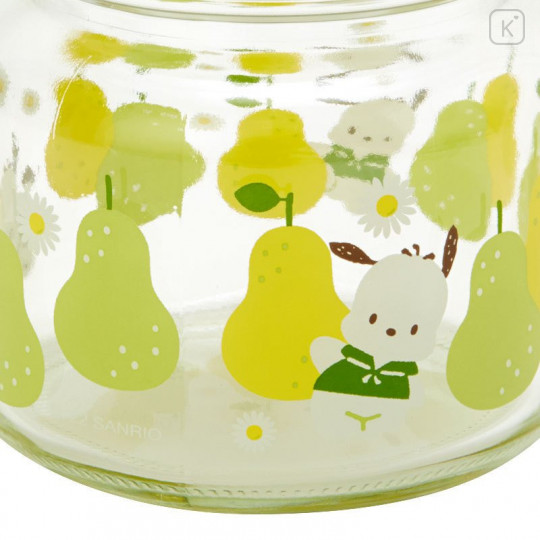 Japan Sanrio Glass Canister - Pochacco / Retro Clear Tableware - 5