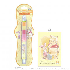 Japan Disney Dr. Grip Play Border Shaker Mechanical Pencil - Pooh & Piglet / Yellow