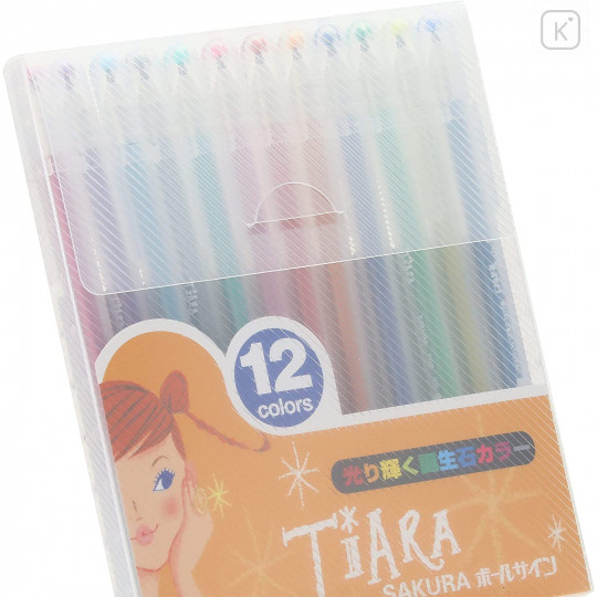 Japan Sakura Ballsign Tiara Glitter Gel Pen - 12 Color Set - 5