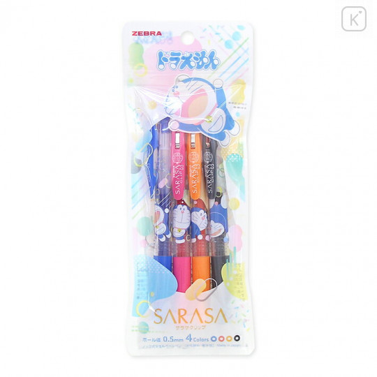 Japan Doraemon Sarasa Clip Gel Pen - 4 Color Set A - 1