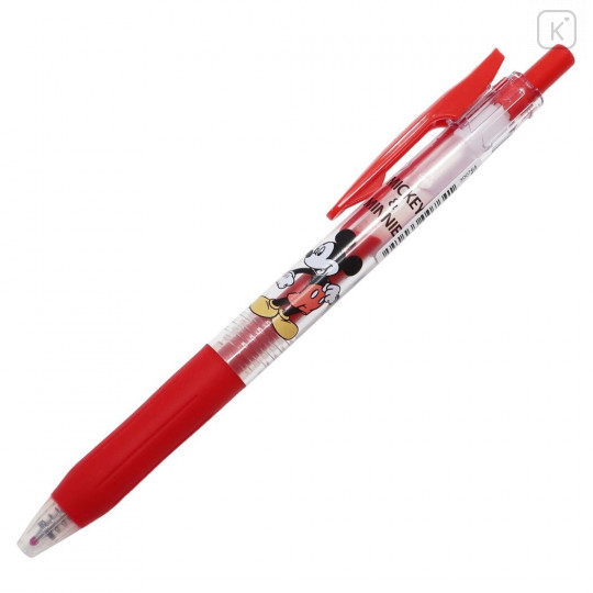 Japan Disney Sarasa Clip Gel Pen - Mickey & Minnie / Red - 1