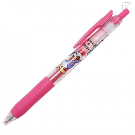 Japan Disney Sarasa Clip Gel Pen - Donald & Daisy / Pink - 1