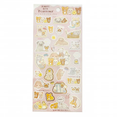 Japan San-X Sticker Sheet - Rilakkuma Little Family / Pink