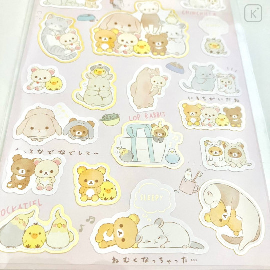 Japan San-X Sticker Sheet - Rilakkuma Little Family / Pink - 2