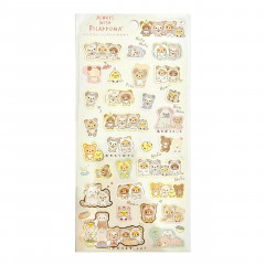 Japan San-X Sticker Sheet - Rilakkuma Little Family / Cream