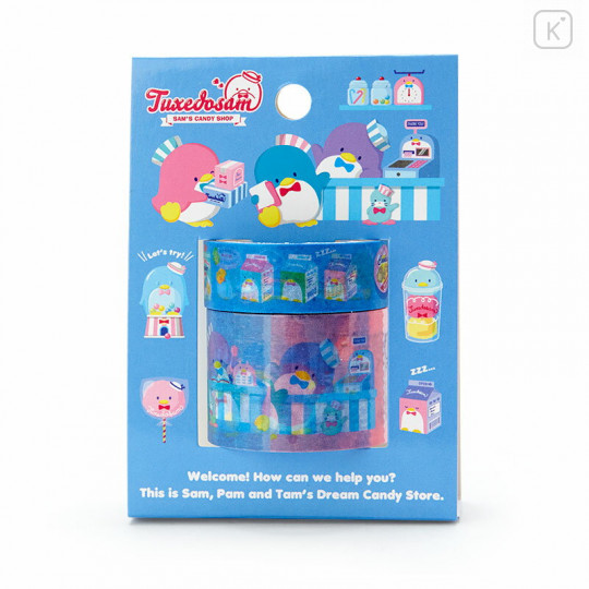Japan Sanrio Washi Masking Tape Set - Tuxedo Sam / Candy Shop - 1