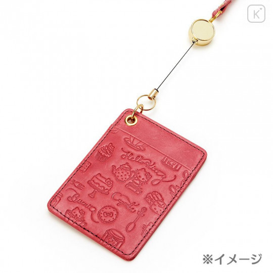 Japan Sanrio Genuine Leather Pass Case - Hello Kitty / Beige - 6