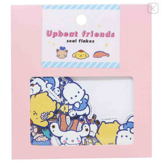 Japan Sanrio Upbeat Friends Seal Flakes Sticker - Pink - 1