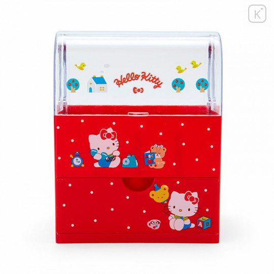 Japan Sanrio Cosmetic Case with Lid - Hello Kitty - 1