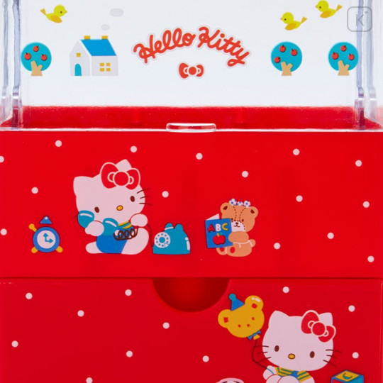 Japan Sanrio Cosmetic Case with Lid - Hello Kitty - 4