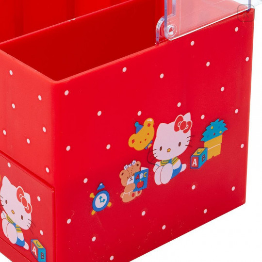 Japan Sanrio Cosmetic Case with Lid - Hello Kitty - 5