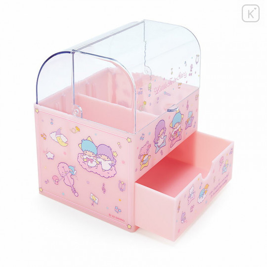 Japan Sanrio Cosmetic Case with Lid - Little Twin Stars - 3