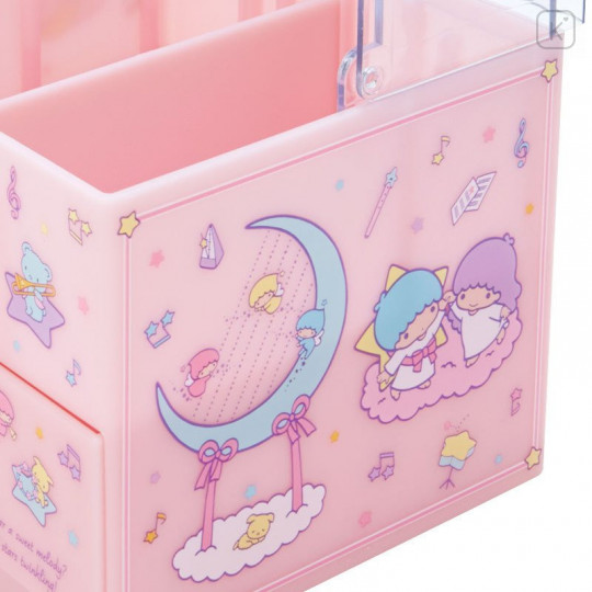 Japan Sanrio Cosmetic Case with Lid - Little Twin Stars - 5