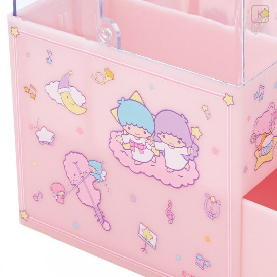 Japan Sanrio Cosmetic Case with Lid - Little Twin Stars - 6