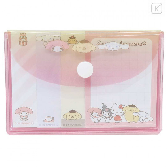 Japan Sanrio Sticky Notes with Case - Mix Pink - 1