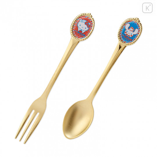 Japan Sanrio Spoon & Fork Set - Hello Kitty & Cinnamoroll / Cafe Sanrio 2nd Store - 1