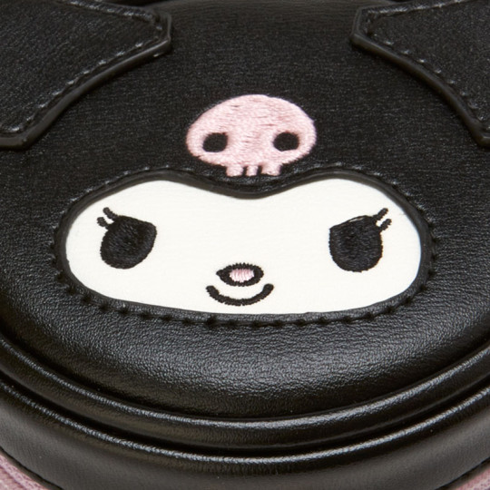 Japan Sanrio Round Pouch - Kuromi - 3