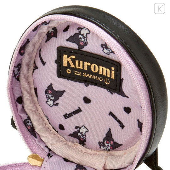 Japan Sanrio Round Pouch - Kuromi - 4