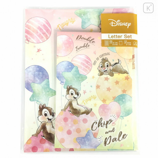 Japan Disney Letter Writing Set - Chip & Dale / Out Of Control - 1