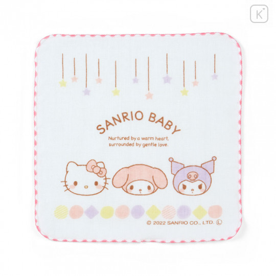 Japan Sanrio Gauze Towel Handkerchief - Sanrio Baby Pink - 1