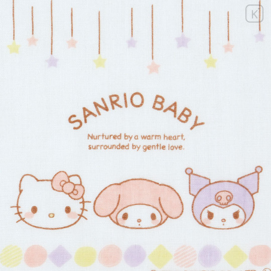 Japan Sanrio Gauze Towel Handkerchief - Sanrio Baby Pink - 2