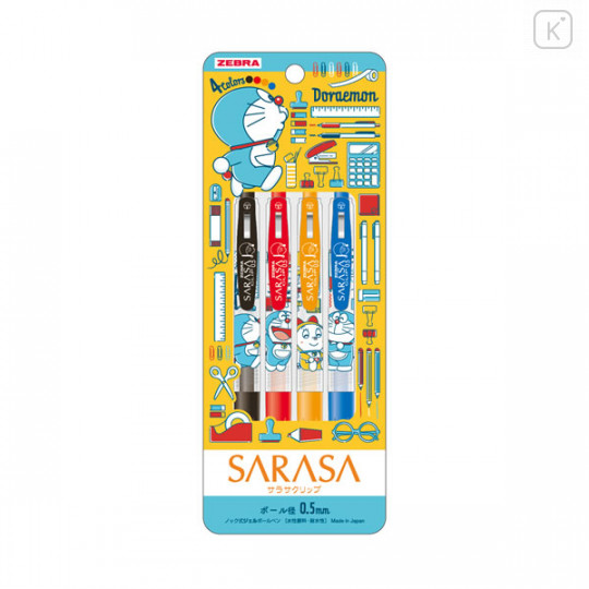Japan Doraemon Sarasa Clip Gel Pen - 4 Color Set 2020 A - 1
