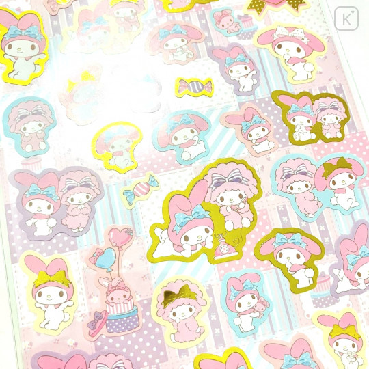 Japan Sanrio Gold Accent Sticker - My Melody & Sweet Piano / 2022 Loose Relax - 2