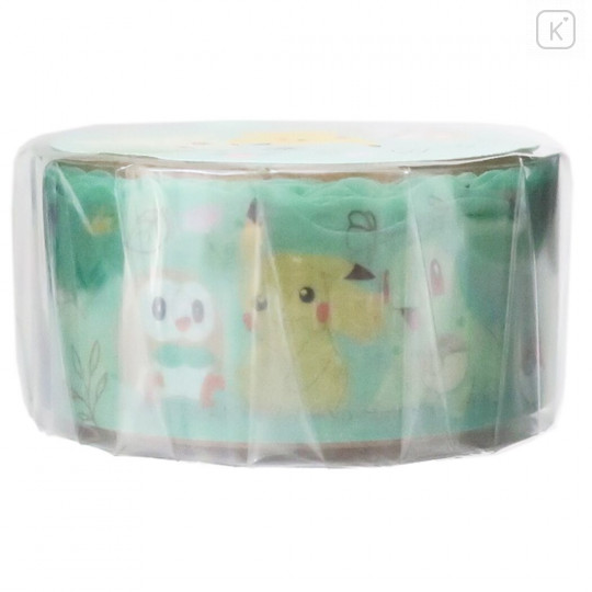 Japan Pokemon Die-cut Washi Masking Tape - Botanical / Bulbasaur & Jigglypuff & Rowlet & Pikachu - 2