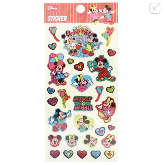 Japan Disney Sheet Sticker - Mickey & Minnie - 1