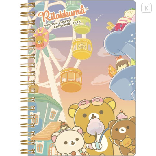 Japan San-X B6 Twin Ring Notebook - Rilakkuma / Funny Amusement Park / Ferris Wheel - 1