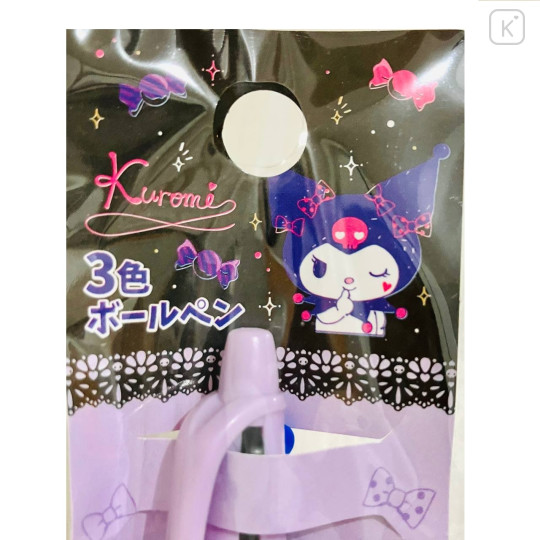 Japan Sanrio 3 Color Multi Ball Pen - Kuromi - 2