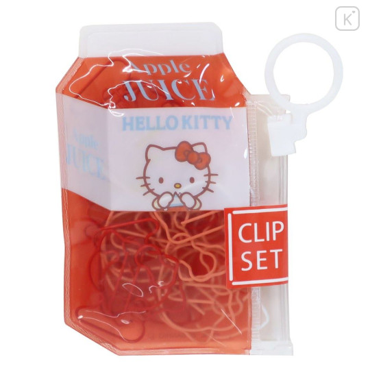 Japan Sanrio Die-cut Paper Clip Set with Zip Case - Hello Kitty - 1